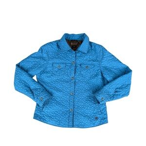 ARIAT Blue & Brown Quilted Floral Lightweight Jacket Size Medium Snap Up